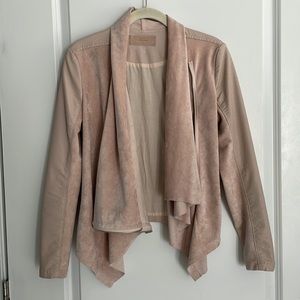 Blank NYC faux suede/ leather pale pink jacket XS